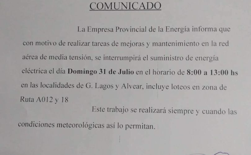 Comunicado oficial de la EPE
