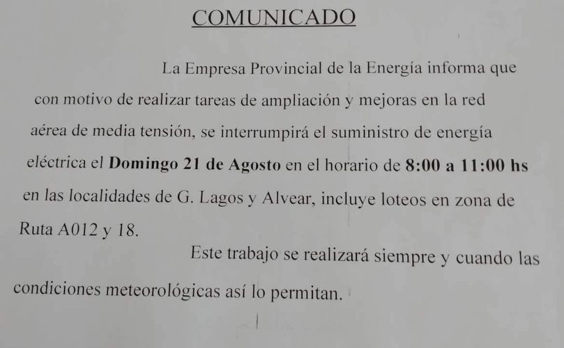 Comunicado oficial de la EPE