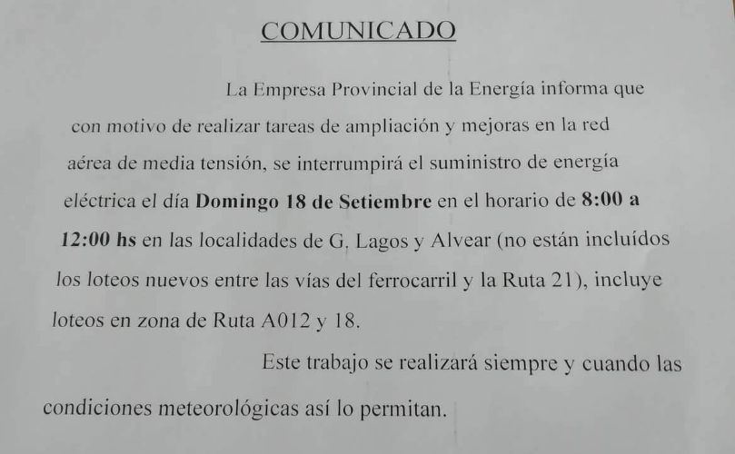 Comunicado de la empresa