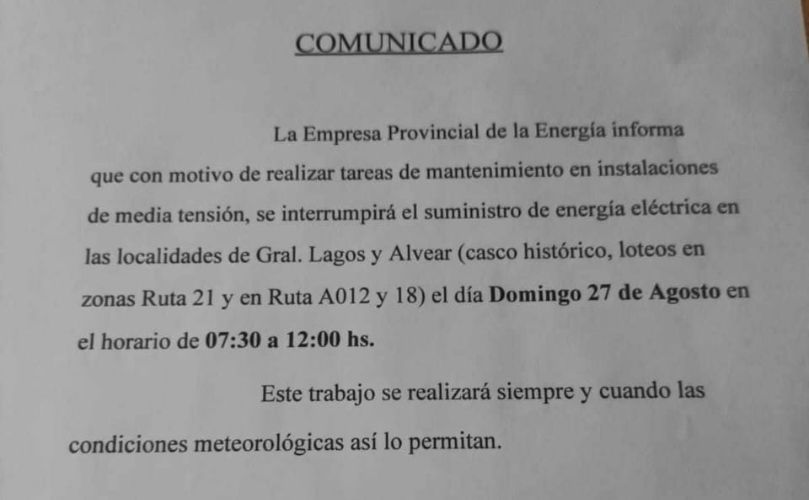 Comunicado oficial