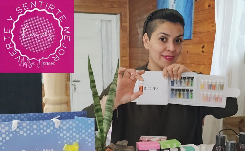Melisa Herrera con su emprendimiento