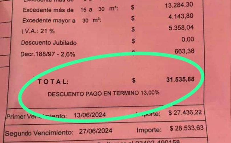 Facturas con un monto exorbitante