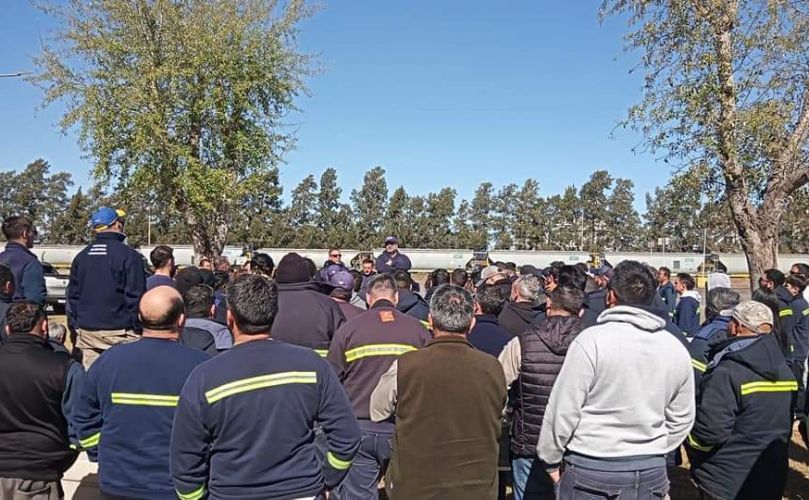 Aceiteros mientras estaban en huelga