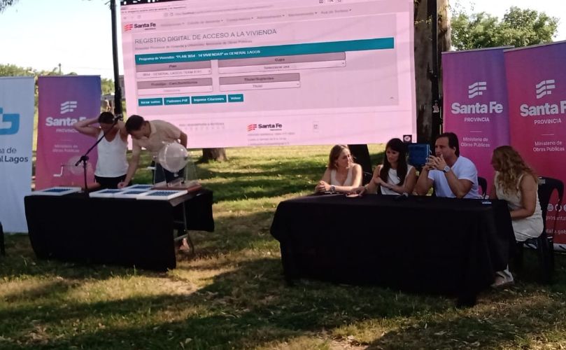 Acto del sorteo de viviendas en General Lagos
