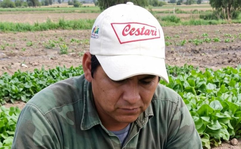 Juan Manuel Tejerina trabajando el campo con sus manos