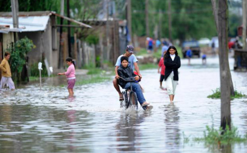 Una de las últimas inundaciones en Nuevo Alberdi. Fue en diciembre de 2012. El agua afectó a todo el