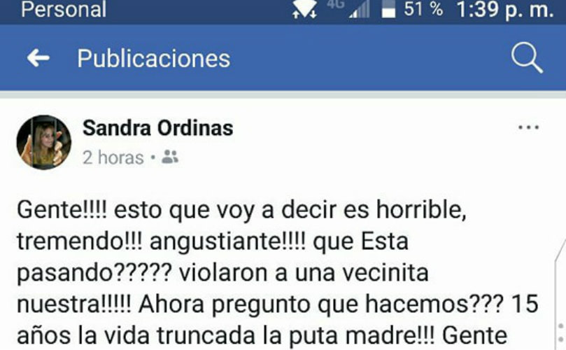 Publicación de facebook