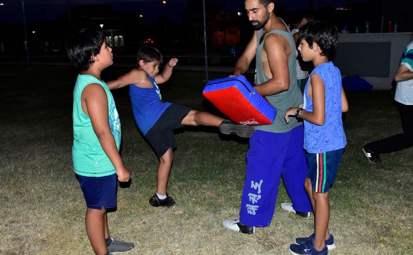El 'Sabón' y alumnos