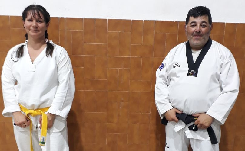 Adrian Cristofani junto a Analia Rimoldi