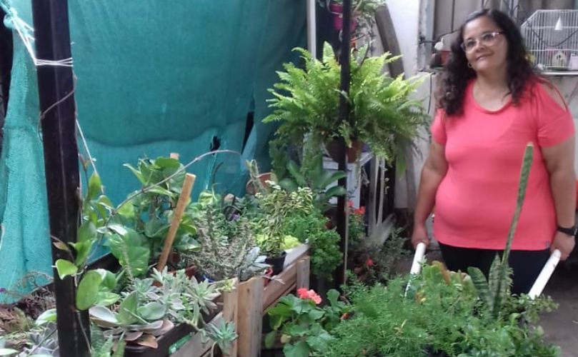 Mary Castillo y su prometedora huerta